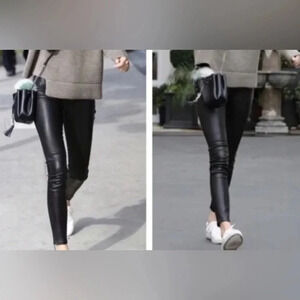 Aritzia Wilfred Free faux leather leggings edgey fall blogger favorite club